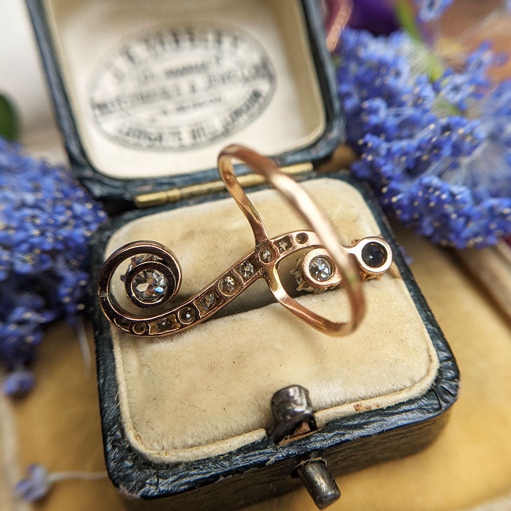 underside of antique statement ring